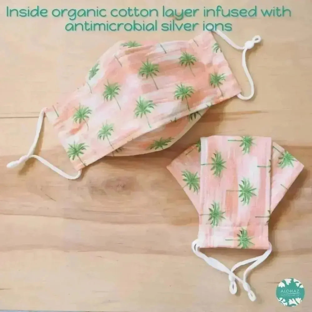 Antimicrobial 3d face mask + adjustable loops ~ orange