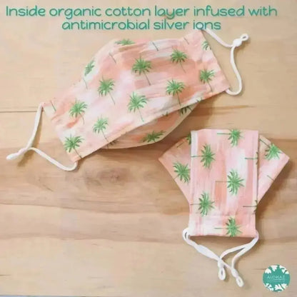 Antimicrobial 3d face mask + adjustable loops ~ orange