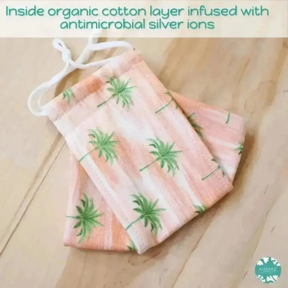 Antimicrobial 3d face mask + adjustable loops ~ orange