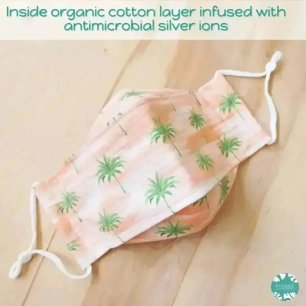 Antimicrobial 3d face mask + adjustable loops ~ orange