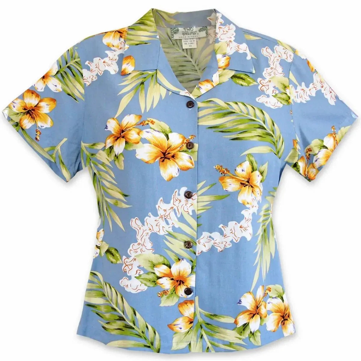 Atoll blue hawaiian lady blouse - alohaz