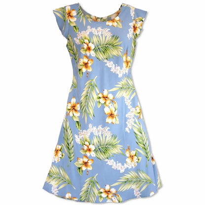 Atoll blue hawaiian xoxo short dress - alohaz