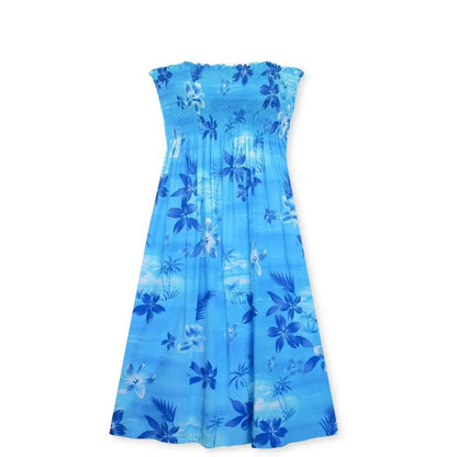 Aurora blue hawaiian moonkiss short dress - alohaz