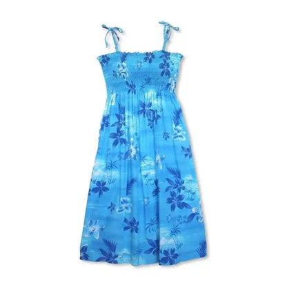 Aurora blue hawaiian moonkiss short dress - alohaz