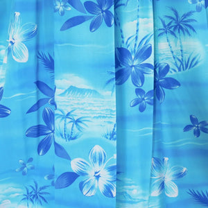 Aurora blue hawaiian rayon fabric