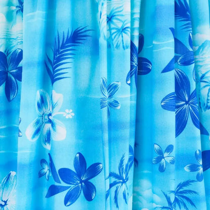 Aurora blue hawaiian rayon fabric - alohaz