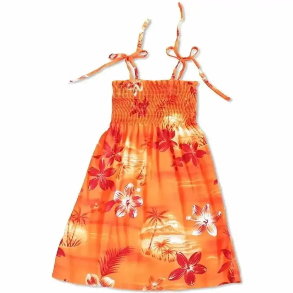 Aurora orange hawaiian girl sunkiss dress