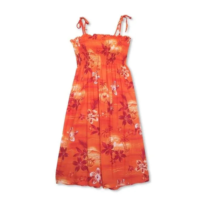Aurora orange hawaiian moonkiss short dress