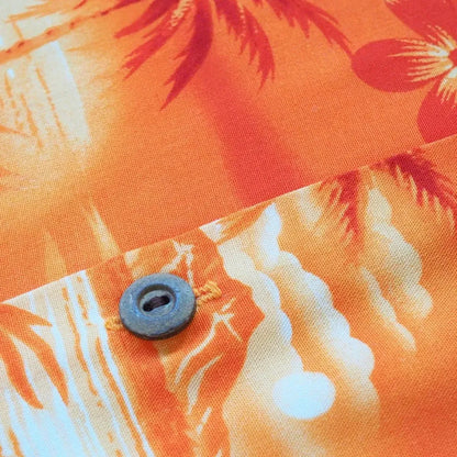Aurora orange hawaiian rayon shirt - alohaz