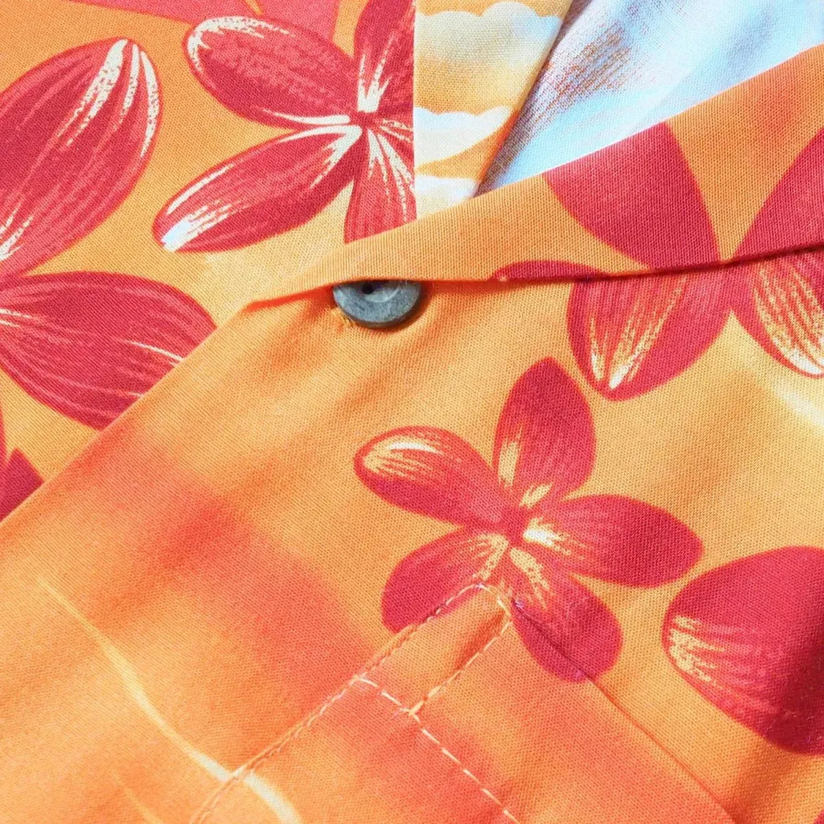 Aurora orange hawaiian rayon shirt - alohaz