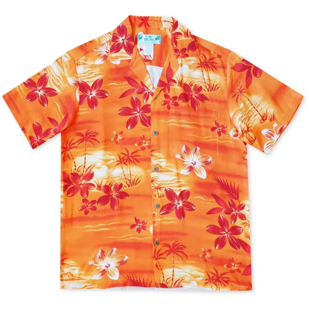 aurora orange hawaiian rayon shirt - Alohaz