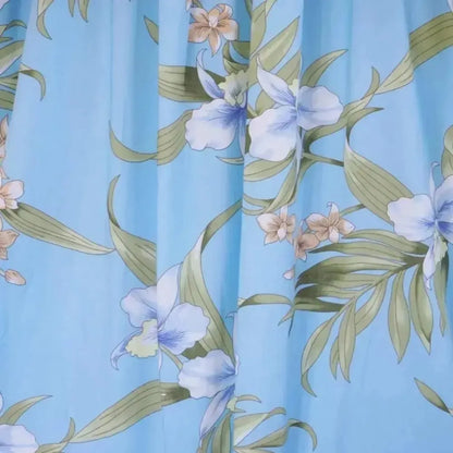 Bamboo orchid baby blue hawaiian laka dress - alohaz