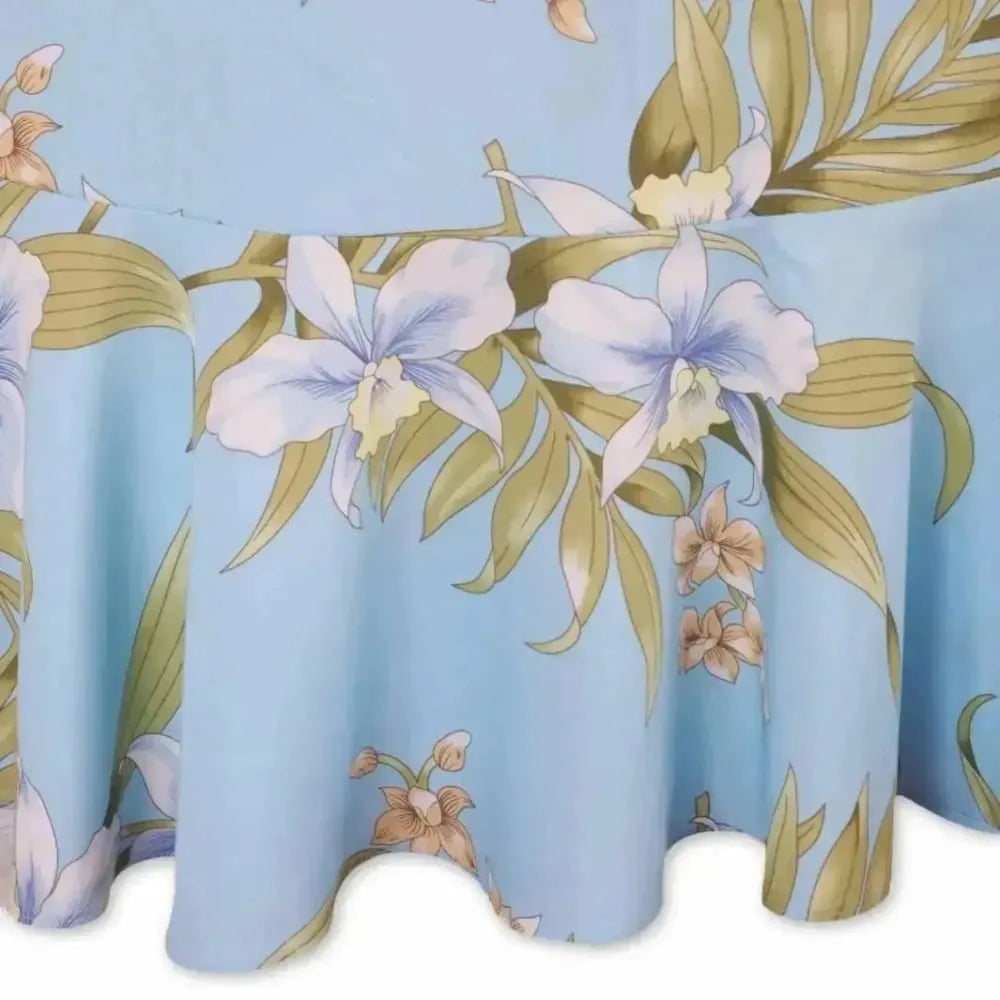 Bamboo orchid baby blue hawaiian laka dress - alohaz