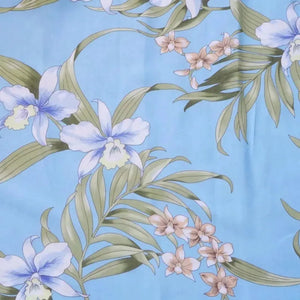 Bamboo orchid baby blue hawaiian moonkiss short dress