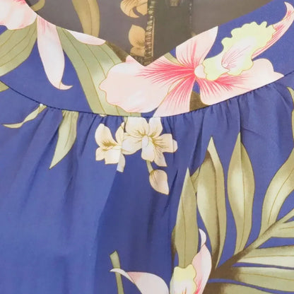 Bamboo orchid blue hawaiian muumuu - alohaz