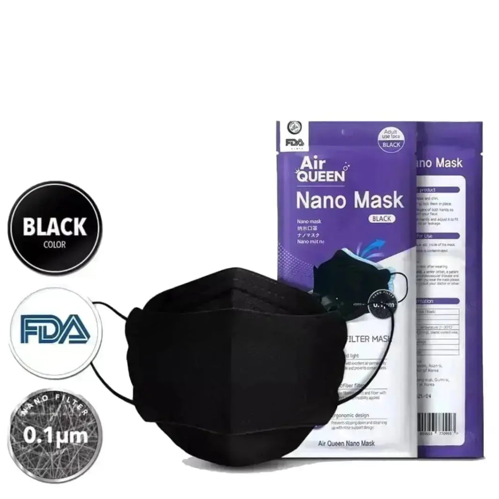 Black airqueen nano face masks