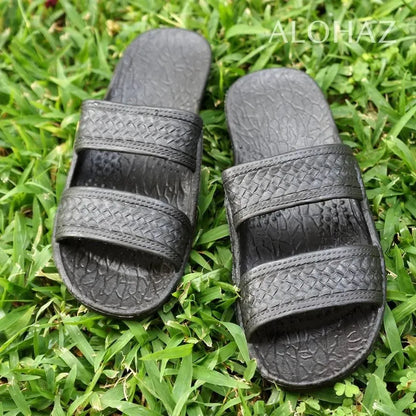 Black classic jandals® - pali hawaii jesus sandals - alohaz