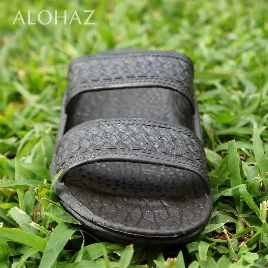 Black classic jandals® - pali hawaii jesus sandals - alohaz