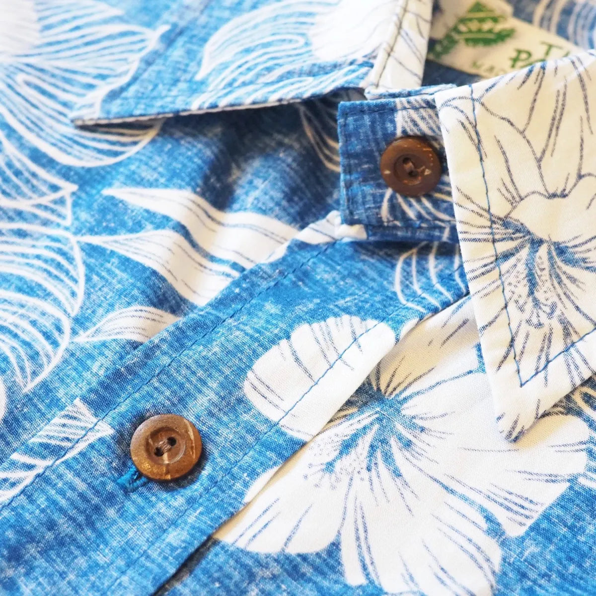 Blue moonlight reverse print hawaiian cotton shirt
