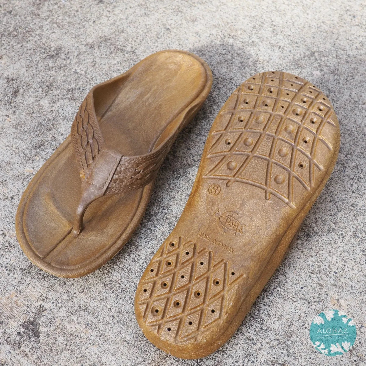Alohaz brown shaka pali hawaii thongs