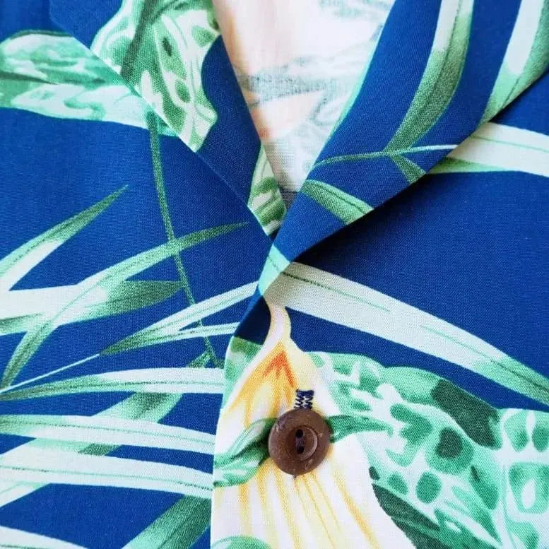 Calla blue hawaiian rayon shirt - alohaz