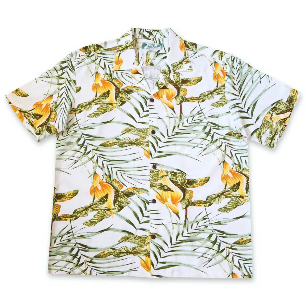 Calla white hawaiian rayon shirt