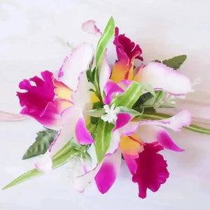 Cattleya purple hawaiian flower hair clip