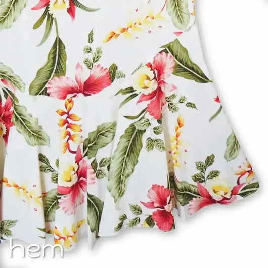 Cloud cream hawaiian malia dress - alohaz