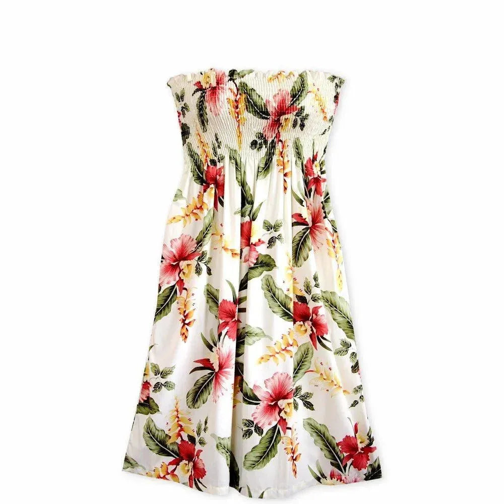 Cloud cream hawaiian moonkiss short dress - alohaz