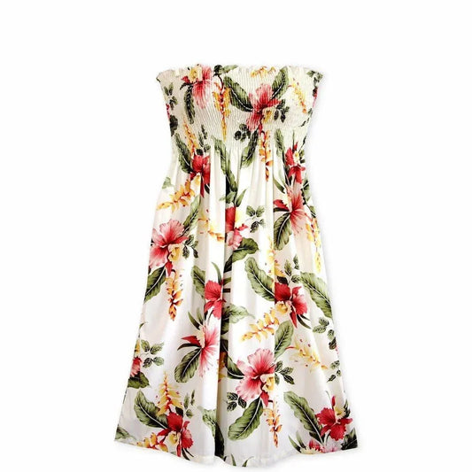 Cloud cream hawaiian moonkiss short dress - alohaz