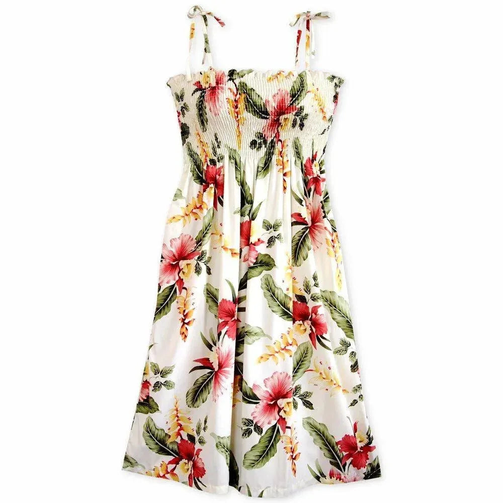 Cloud cream hawaiian moonkiss short dress - alohaz
