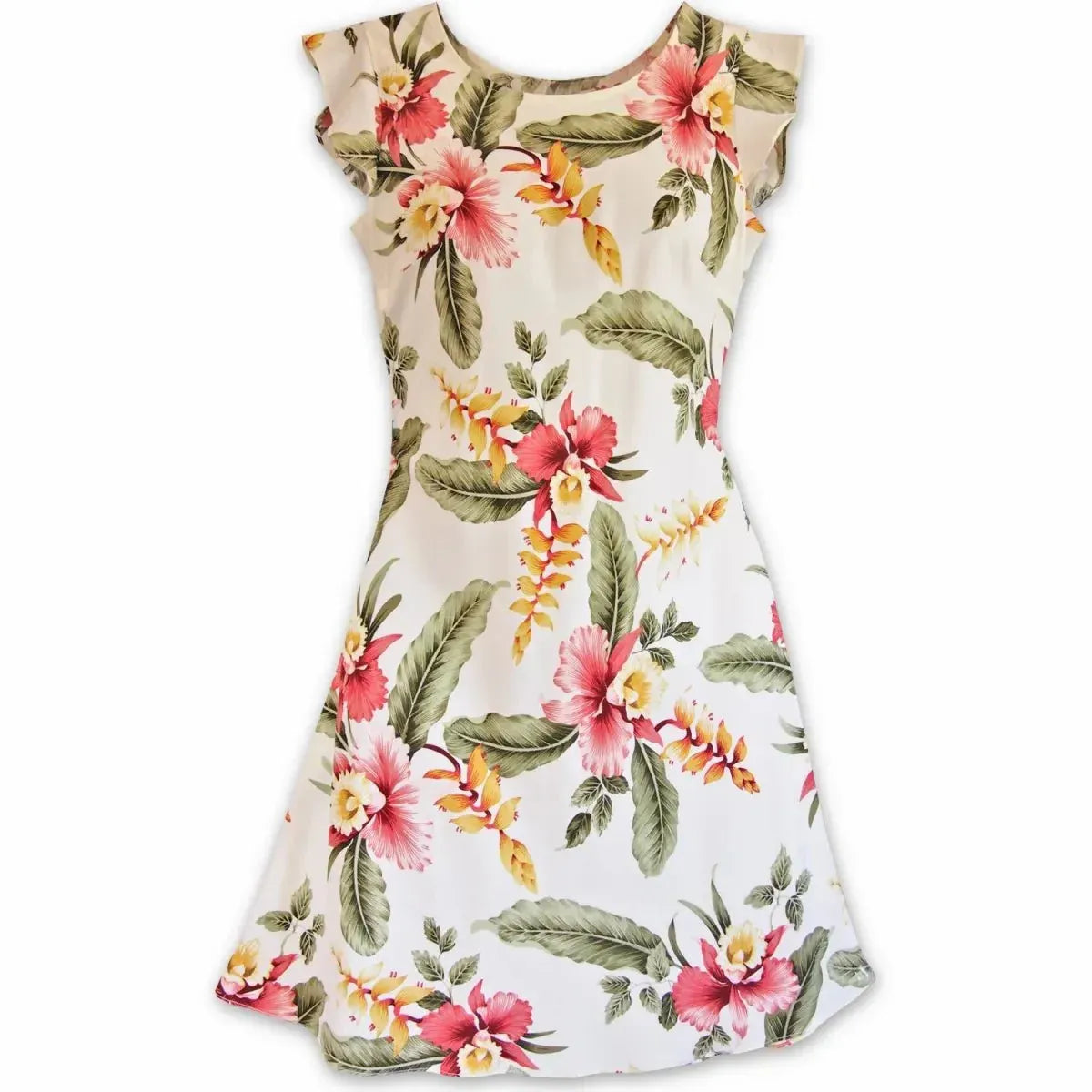 Cloud cream hawaiian xoxo short dress - alohaz