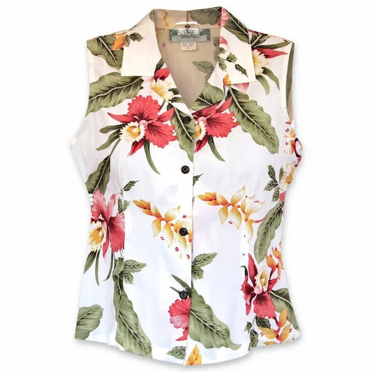 Cloud hawaiian sleeveless blouse - alohaz