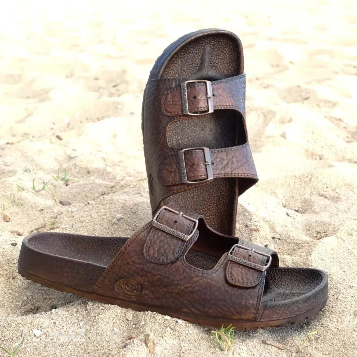 Dark brown buckle jandals® - pali hawaii jesus sandals