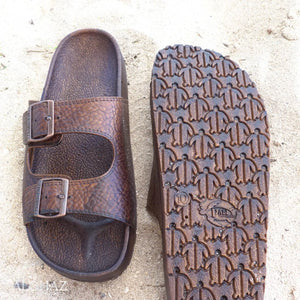 Dark brown buckle jandals® - pali hawaii jesus sandals