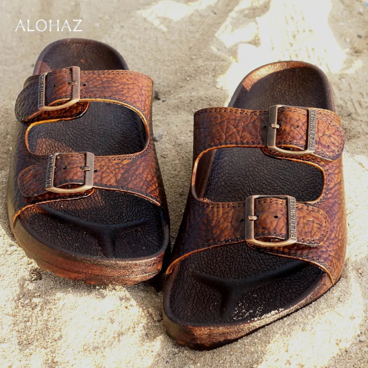 Dark brown buckle jandals® - pali hawaii jesus sandals