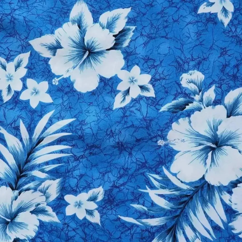 Flower power blue hawaiian muumuu - alohaz