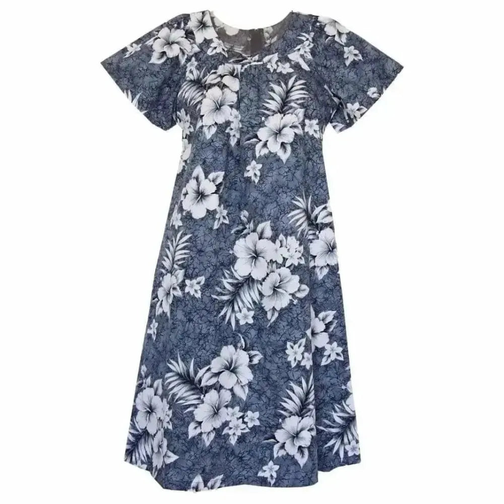 Flower power grey hawaiian muumuu - alohaz