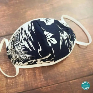 Full face mask + trim ~ navy old hawaii