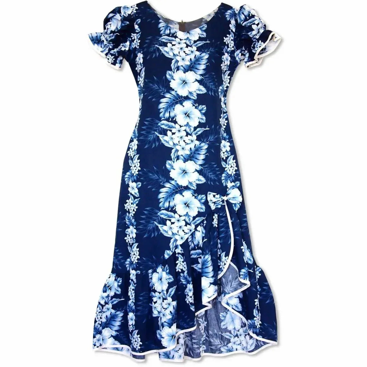 hanalei midi dress Hanalei Panel Traditional Relaxed Fit Hawaiian Dress Cap Sleeves Beige / 2XL