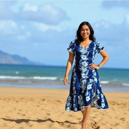 Hanalei blue hawaiian makani dress - alohaz