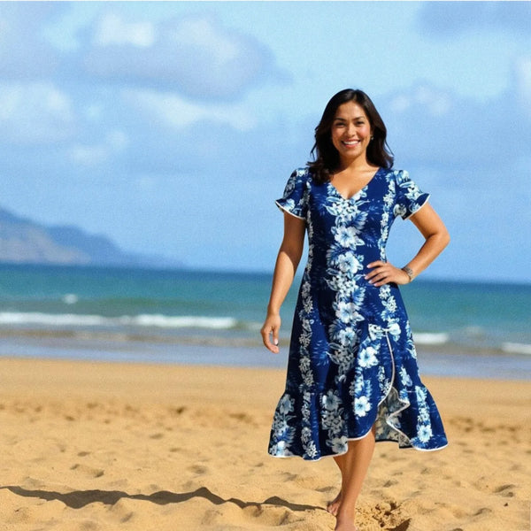 hanalei blue hawaiian makani dress
