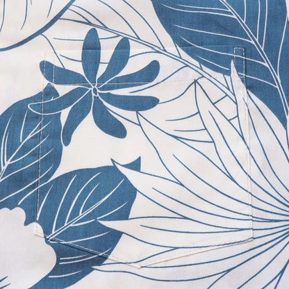 Haven blue hawaiian cotton shirt - alohaz