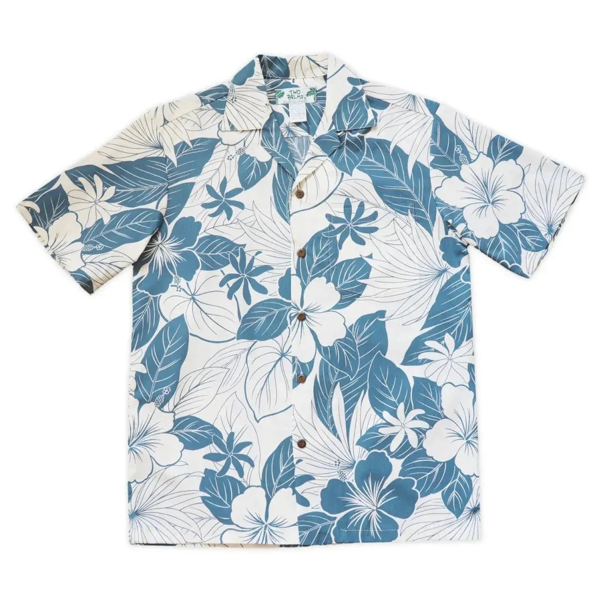 Haven blue hawaiian cotton shirt - alohaz