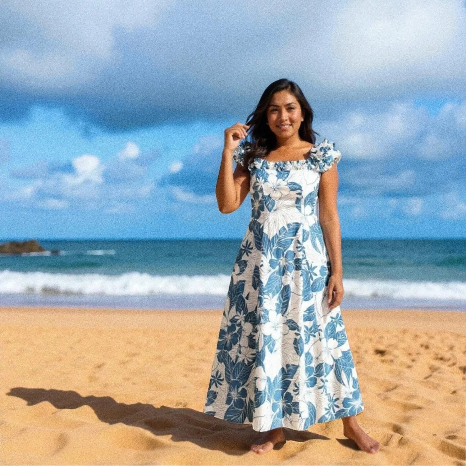 Haven blue hawaiian leilani dress - alohaz