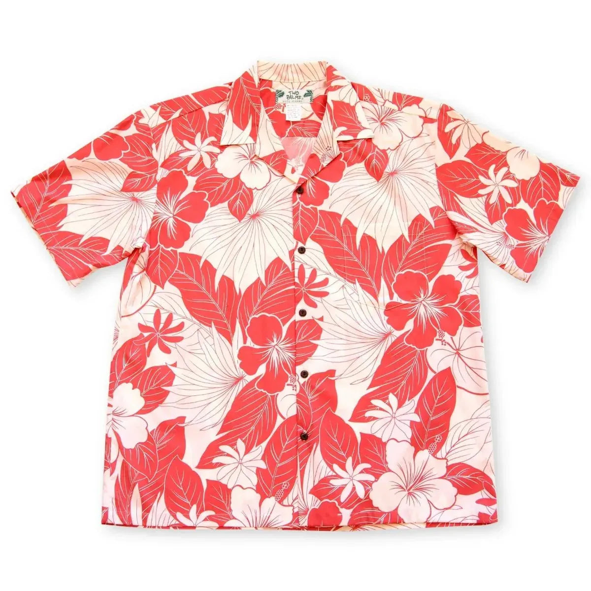 Haven coral hawaiian cotton shirt - alohaz