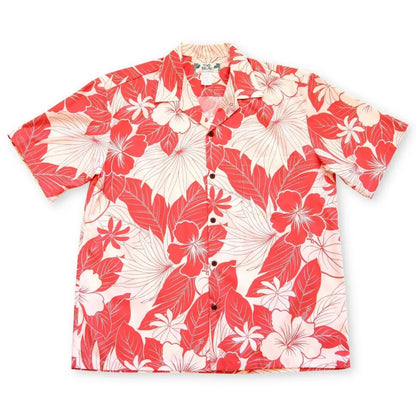Haven coral hawaiian cotton shirt - alohaz