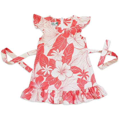 Haven coral hawaiian girl flutter dress - alohaz