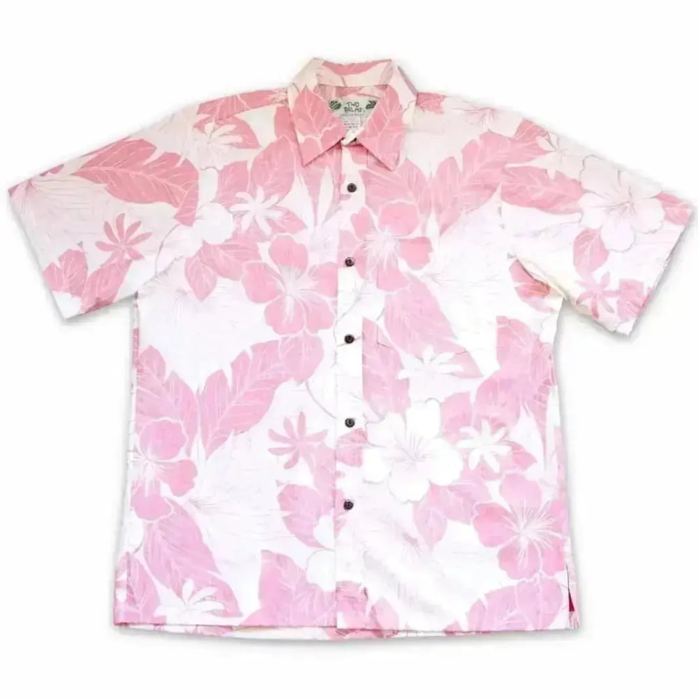 Haven coral reverse print hawaiian cotton shirt