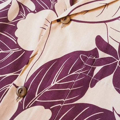 Haven purple hawaiian cotton shirt - alohaz